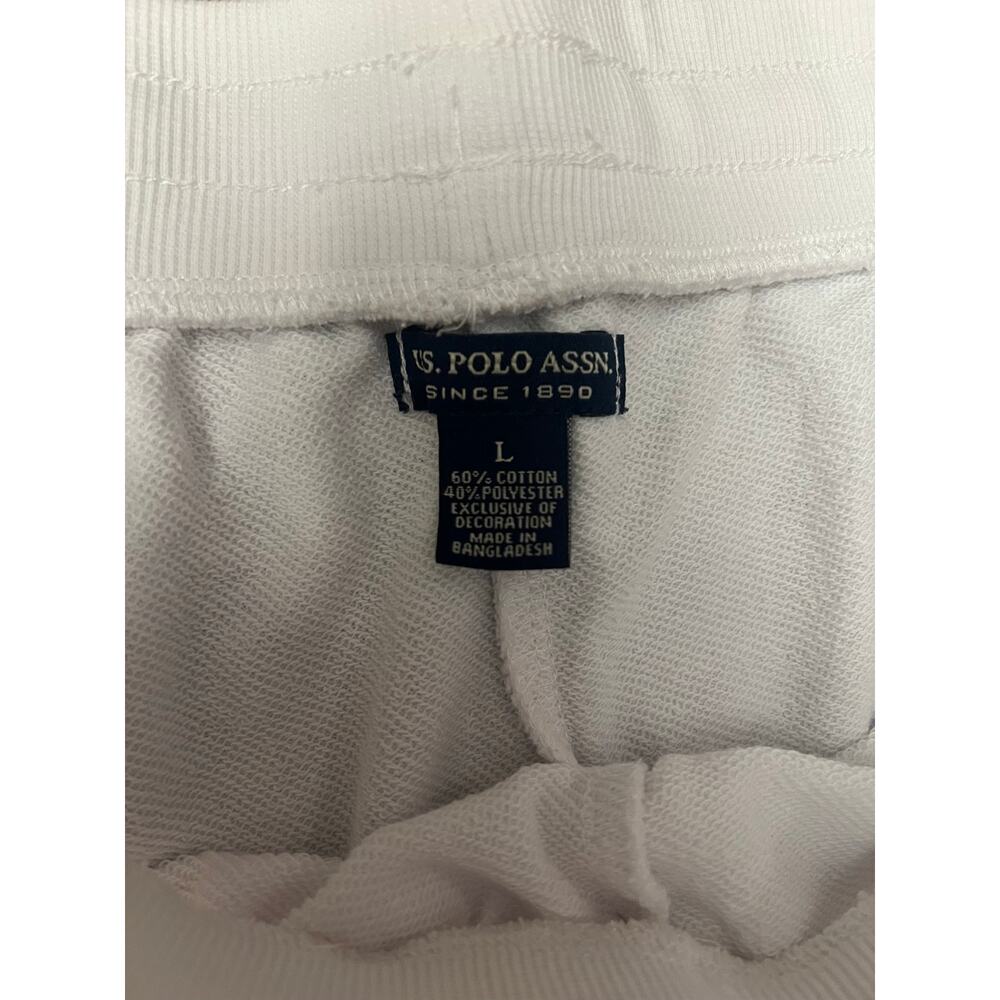 U.S. Polo Assn White Lounge Shorts Rainbow Trim Multicolor Athletic Pajama L NEW - Picture 7 of 9